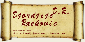 Đorđije Racković vizit kartica